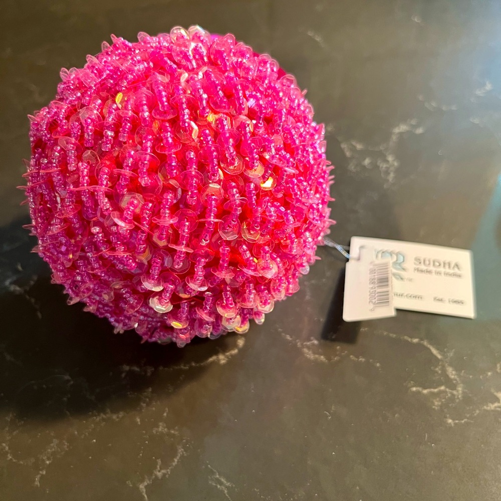 NWT Sudha Pennathur Pink Beaded Ornament